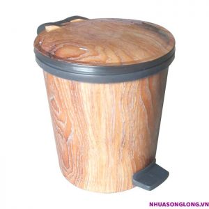Bật Rác Tròn Vân Gỗ