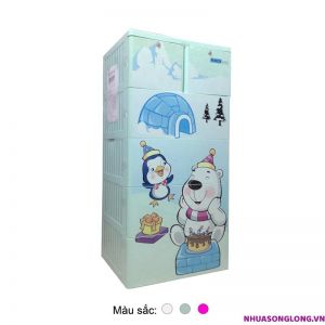Tủ nhựa Pucca 5 tầng 6 ngăn kéo - Xanh Lá